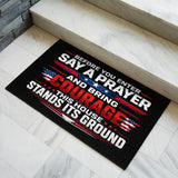 Patriotic Prayer Doormat – American Flag Welcome Mat