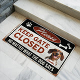 Personalized Dog Gate Doormat – Custom Pet Name Warning Mat