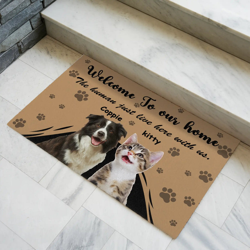 Personalized Paw Print Pet Doormat – Custom Dog & Cat Photo Mat