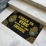 Spiritual Hamsa Doormat – Evil Eye Good Vibes Welcome Mat
