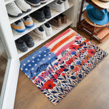 Patriotic Wildflower Doormat – American Flag Floral Mat