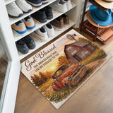 Personalized Rustic Couple Doormat – Custom Names & Date Farm Mat