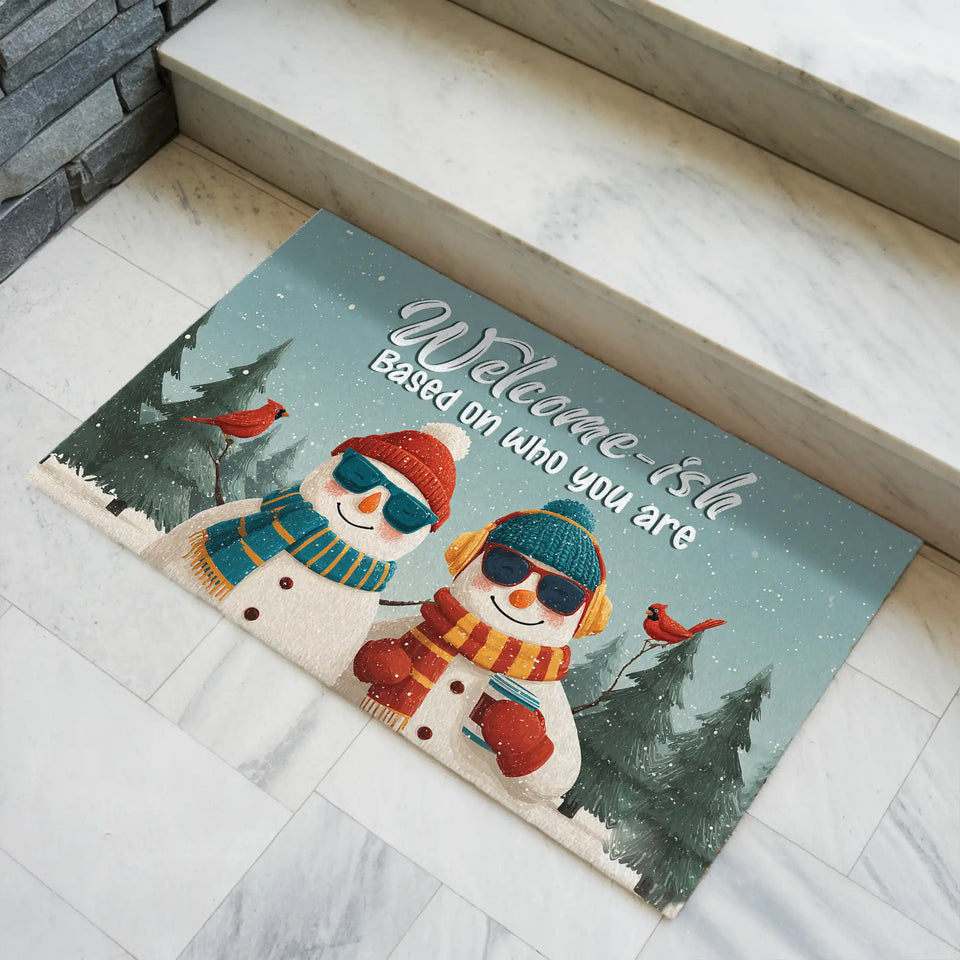 Funny Snowman Winter Doormat – Humorous Welcome Mat