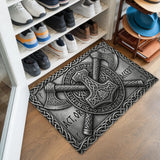 Norse Viking Axe Doormat – Rune & Mjolnir Welcome Mat
