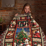 Christmas Dog Blanket – Puppy Christmas Tree Patchwork Holiday Throw