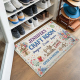 Personalized Craft Room Doormat – Custom Name Sewing Mat