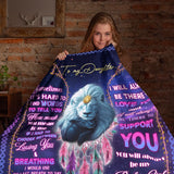 Personalized Daughter Blanket From Dad – Lion Dreamcatcher Inspirational Gift
