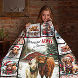 Highland Cow Christmas Blanket – Mooey Christmas Farmhouse Holiday Throw