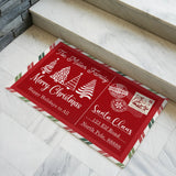 Personalized Family Christmas Doormat – Santa Mail Welcome Mat