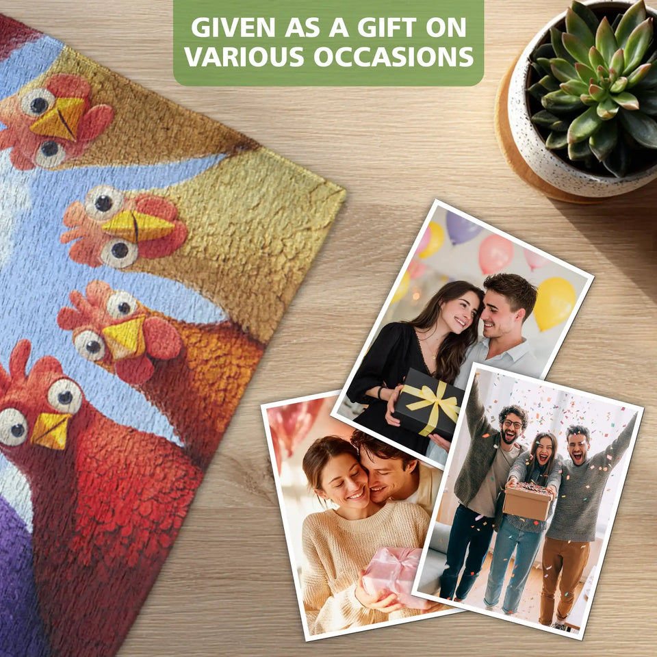 Colorful Chicken Doormat – Curious Hens Welcome Mat