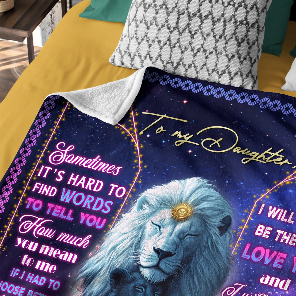Personalized Daughter Blanket From Dad – Lion Dreamcatcher Inspirational Gift