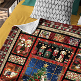 Christmas Dog Blanket – Puppy Christmas Tree Patchwork Holiday Throw