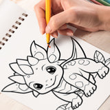 Kawaii Dinosaur Creatures Spiral Bound Coloring Book For Kids, Join the Fun with 30 Festive Coloring Pages, Featuring Kawaii Dinosaur Creatures Celebrating in a Playful and Colorful Atmosphere