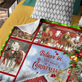 Horse Christmas Blanket – Believe in the Magic of Christmas Holiday Throw