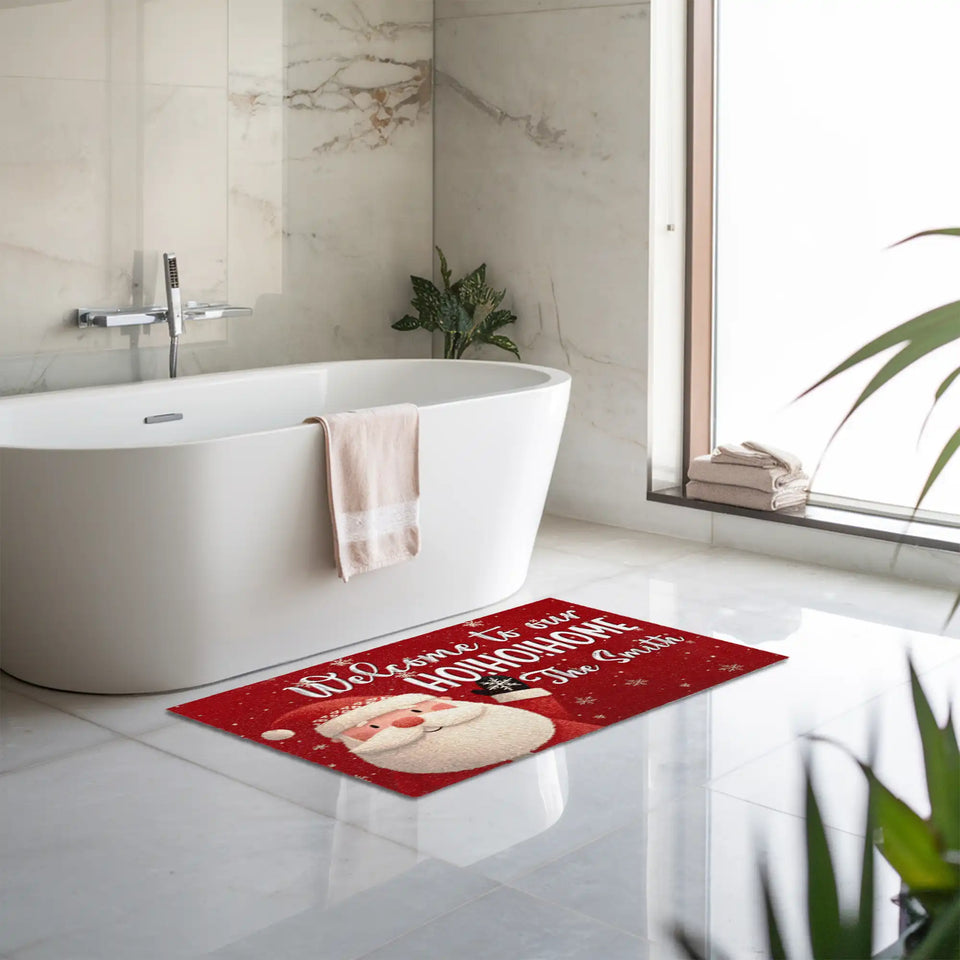 Personalized Santa Christmas Doormat – Ho Ho Home Welcome Mat