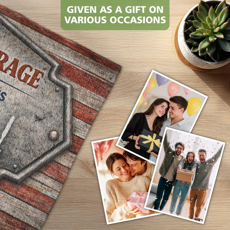 Personalized Garage Doormat – Custom Name & Established Year Mat