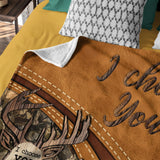 Personalized Couple Blanket – Custom Names Deer Camo Love Gift