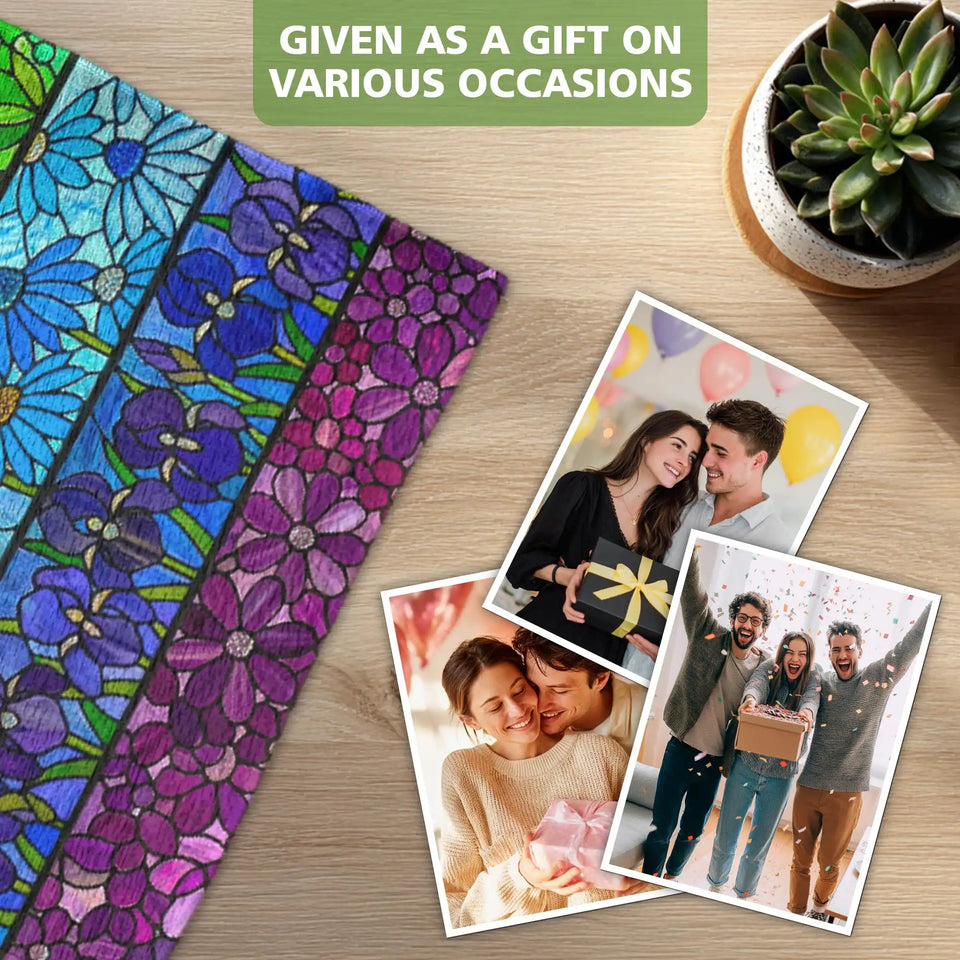 Rainbow Floral Doormat – Stained Glass Flower Welcome Mat