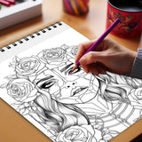 Ghastly Enchantress Spiral Bound Coloring Book, Delight in 30 Whimsical Coloring Pages of the Ghastly Enchantress for Gothic Art Admirers to Embrace the Quirky Charm and Sophisticated Creepy Vibes of Dark Fantasy Scenes