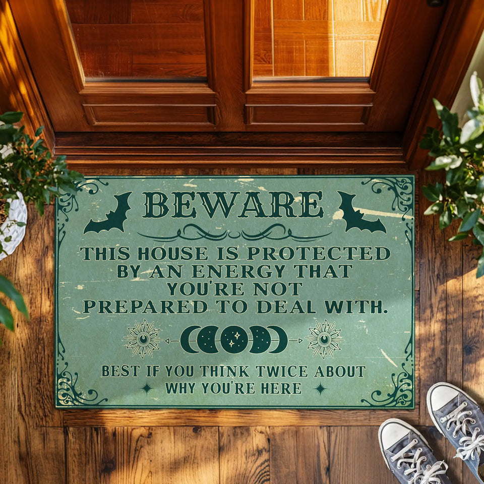 Witchy Doormat – Mystical Moon & Bat Welcome Mat