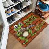 Funny Frog Doormat – Get Off My Property Welcome Mat