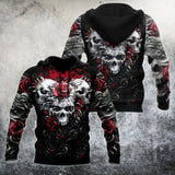 Unisex Hoodie All Over Print Skull Gifts Unique Skulls And Roses Unisex Hoodie