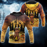 Beautiful All Over Printed Halloween Camping Bear Hoodie