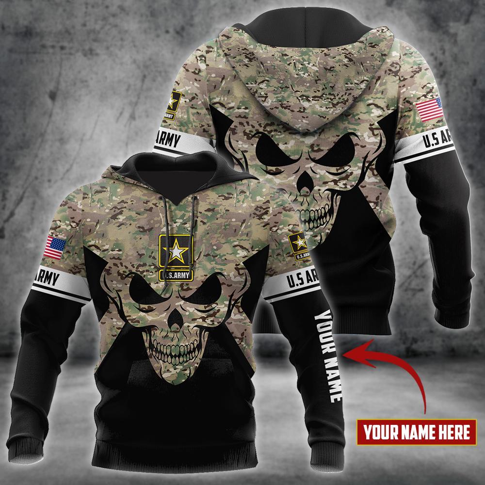 Unisex Hoodie All Over Print Skull Gifts Soldier Army Skull All Over Printed Unisex Hoodie