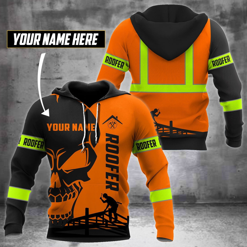 Unisex Hoodie All Over Print Roofer Gifts Orange Roofer Man All Over Printed Unisex Hoodie Labour Day Gifts