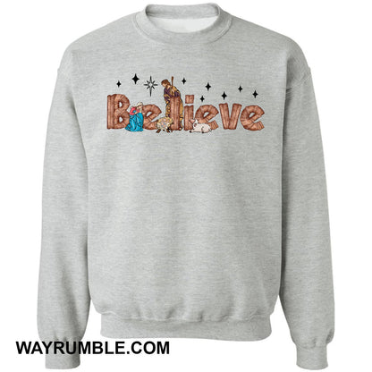 Jesus, Marie and a lamb - Believe Apparel