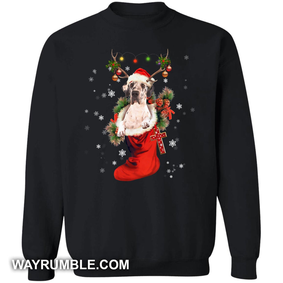 Great Dane, amazing Christmas gift - A lovely reindeer in a sock Dog Apparel