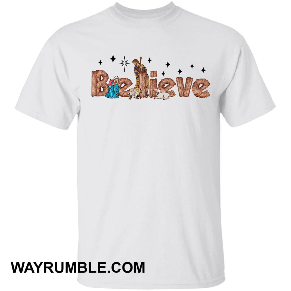 Jesus, Marie and a lamb - Believe Apparel