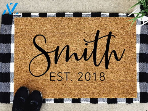 Modern Custom Doormat Personalized Welcome Mat Last Name Doormat Closing Gift Housewarming Gift New Home Gift