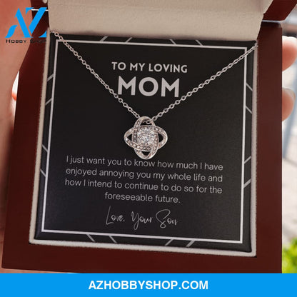 Mom - Enjoyed Annoying You - Gift From Son Silver Necklace