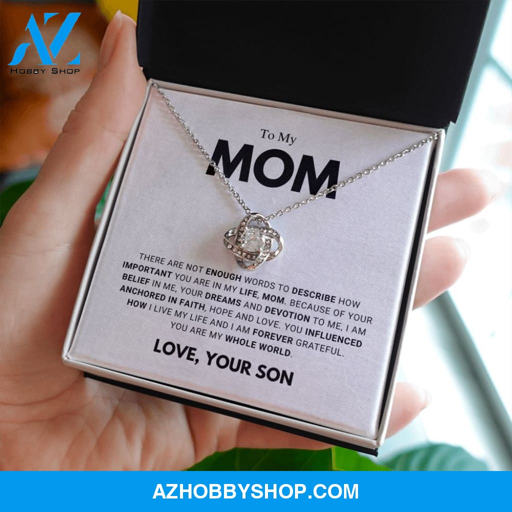 Mom - Forever Grateful - Love Knot Necklace