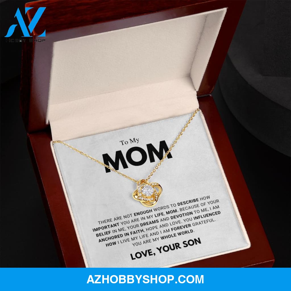 Mom - Forever Grateful - Love Knot Necklace