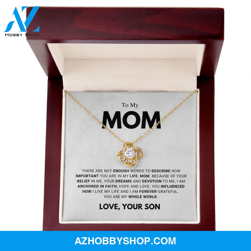 Mom - Forever Grateful - Love Knot Necklace