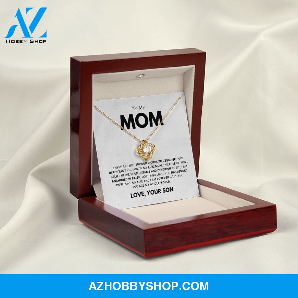 Mom - Forever Grateful - Love Knot Necklace