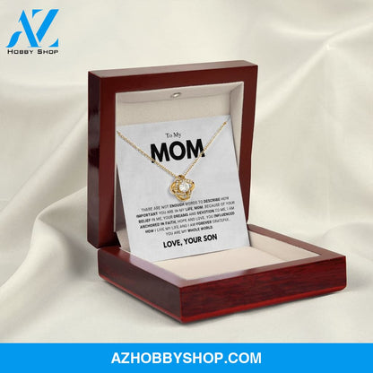 Mom - Forever Grateful - Love Knot Necklace
