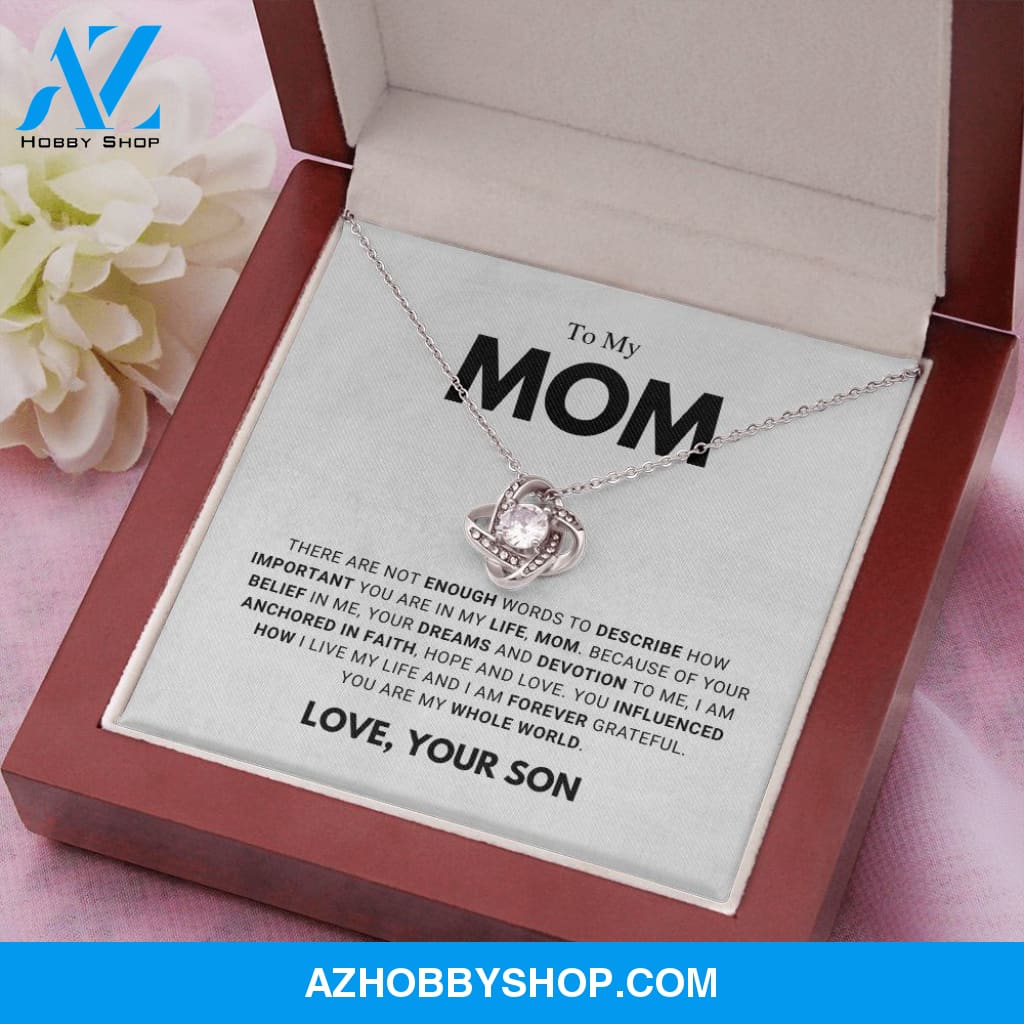 Mom - Forever Grateful - Love Knot Necklace