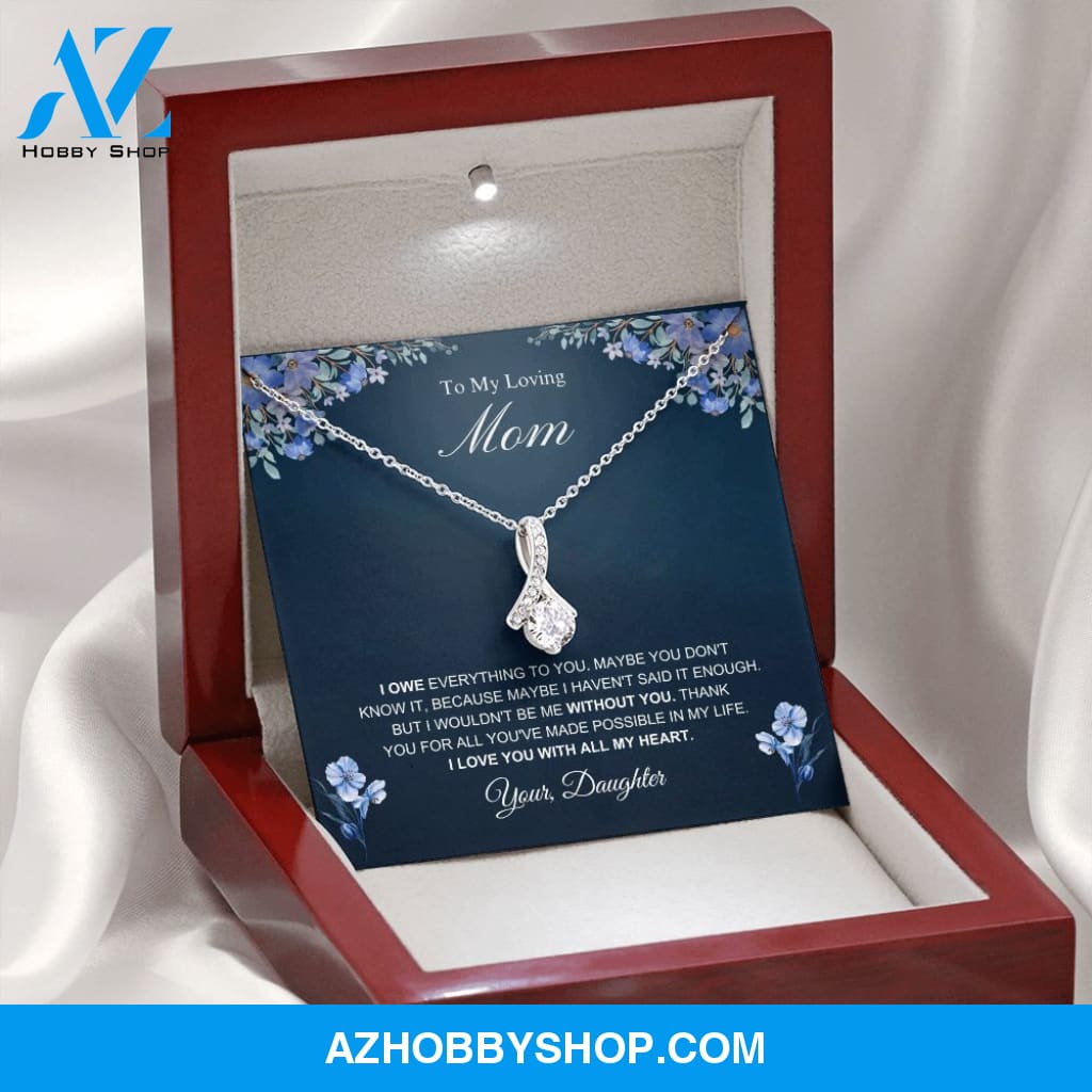 Mom - I Love You - Alluring Beauty Silver Necklace