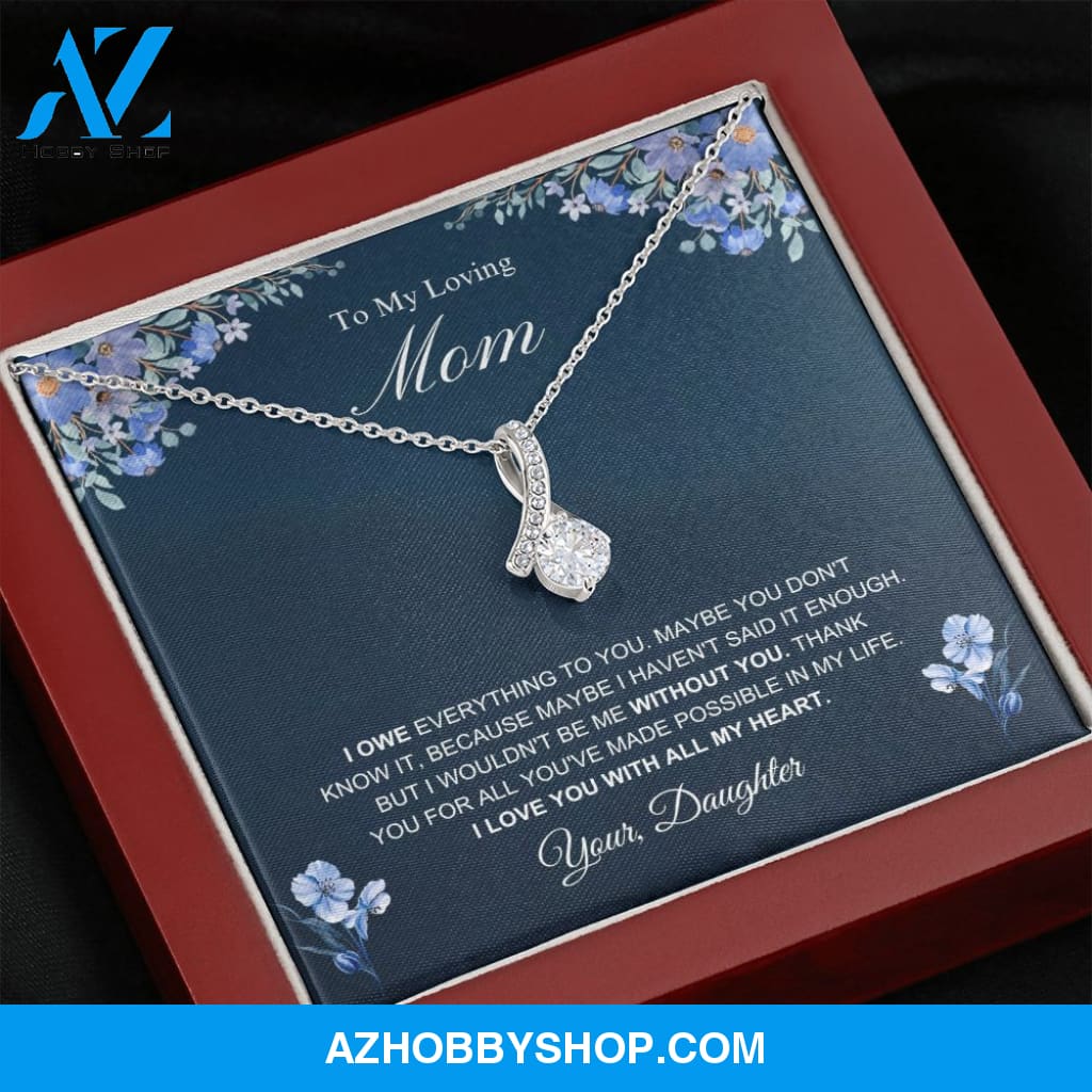 Mom - I Love You - Alluring Beauty Silver Necklace