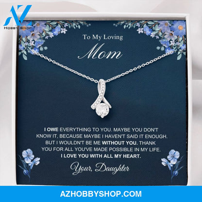 Mom - I Love You - Alluring Beauty Silver Necklace