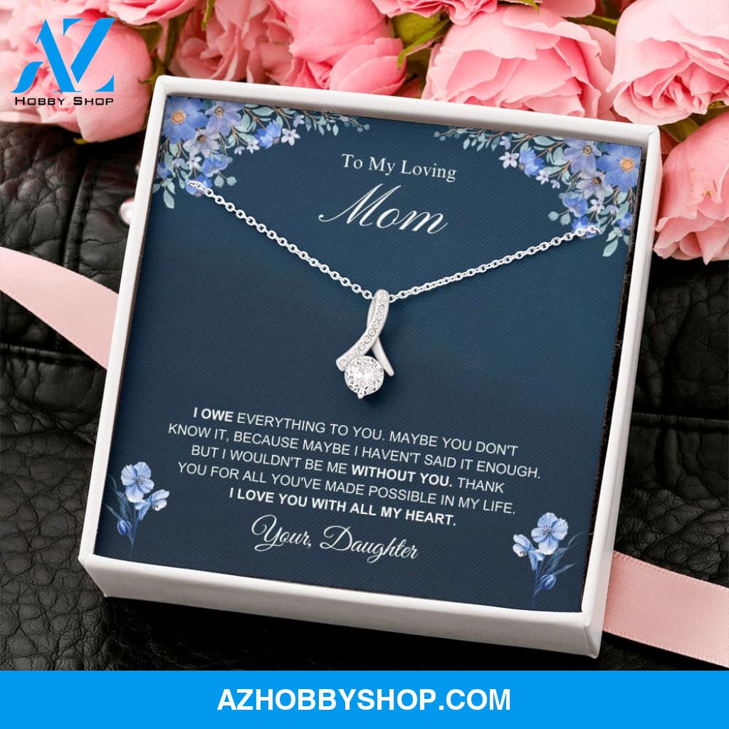 Mom - I Love You - Alluring Beauty Silver Necklace