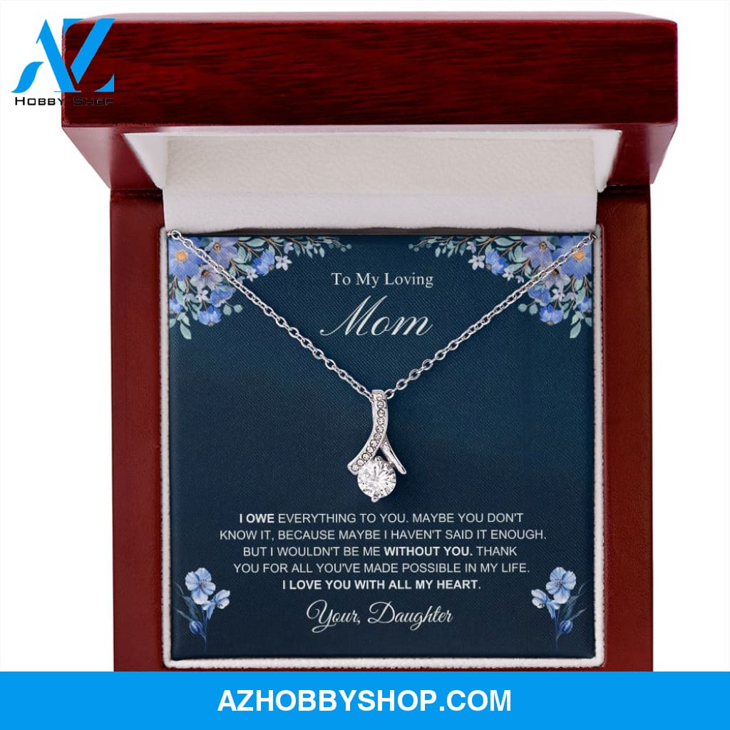 Mom - I Love You - Alluring Beauty Silver Necklace