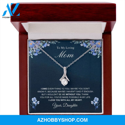 Mom - I Love You - Alluring Beauty Silver Necklace