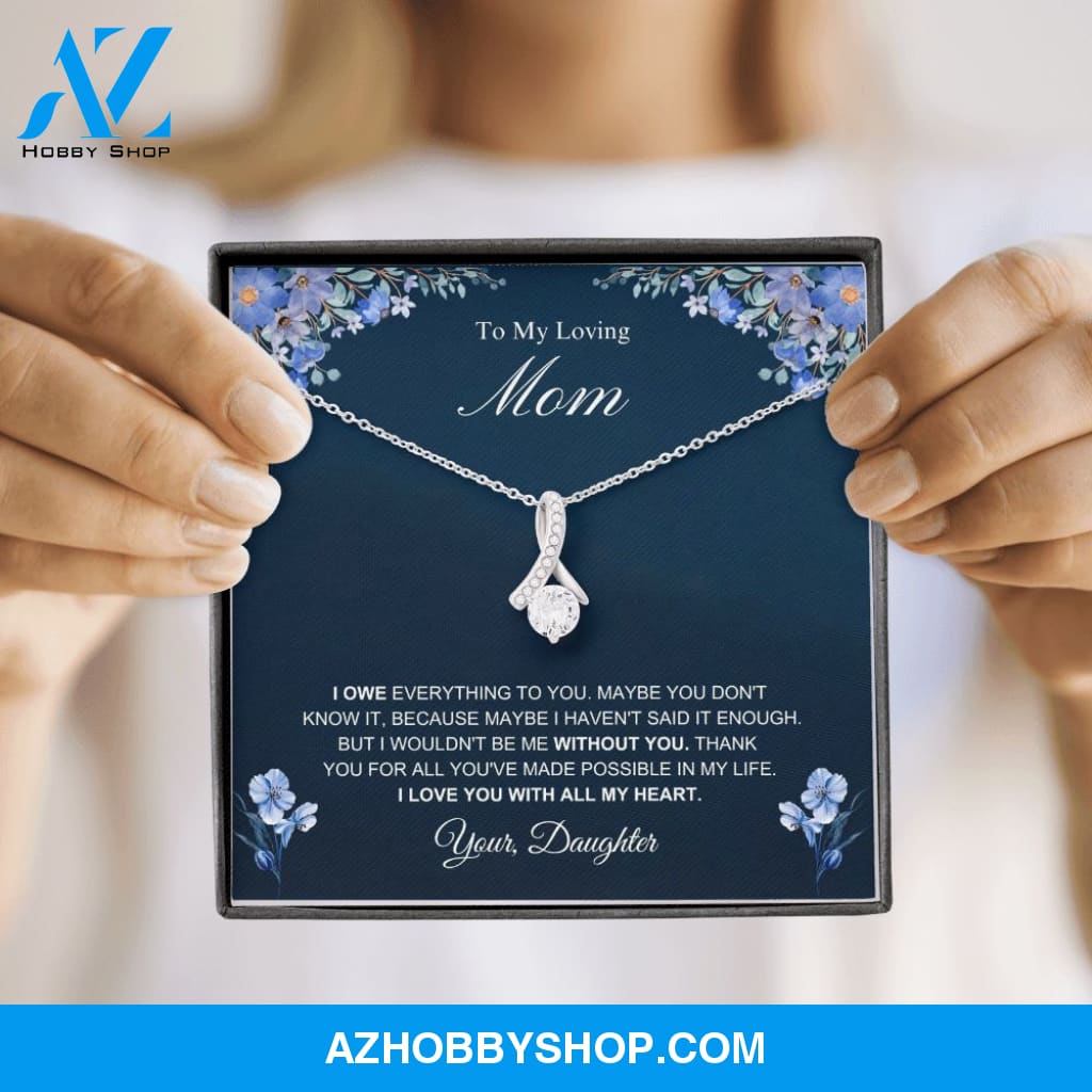 Mom - I Love You - Alluring Beauty Silver Necklace
