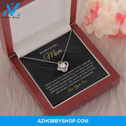 Mom - Love Knot Necklace Gift From Son - Silver