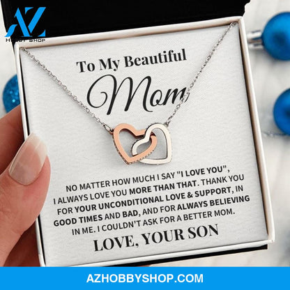 Mom Love You More Connected Hearts