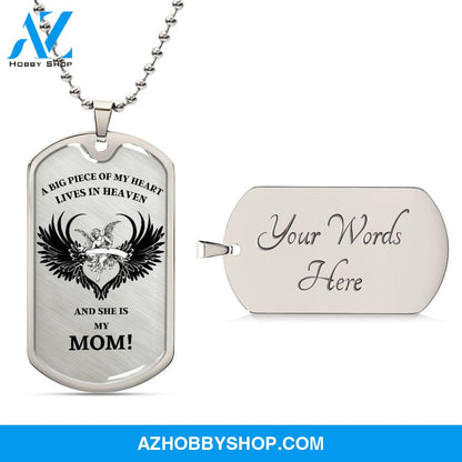 Mom Memorial Dog Tag Necklace